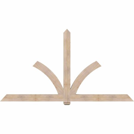 Ekena Millwork Redmond Smooth Timber Gable Bracket, Douglas Fir, 108"W x 58"H x 3 1/2"D x 5 1/2"F, 13/12 Pitch GBW108X58X0406RED00SDF